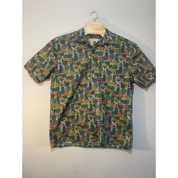 Territory Ahead Hawaiian Shirt‎ Floral Patches Short Sleeve Shirt Large - Picture 1 of 5